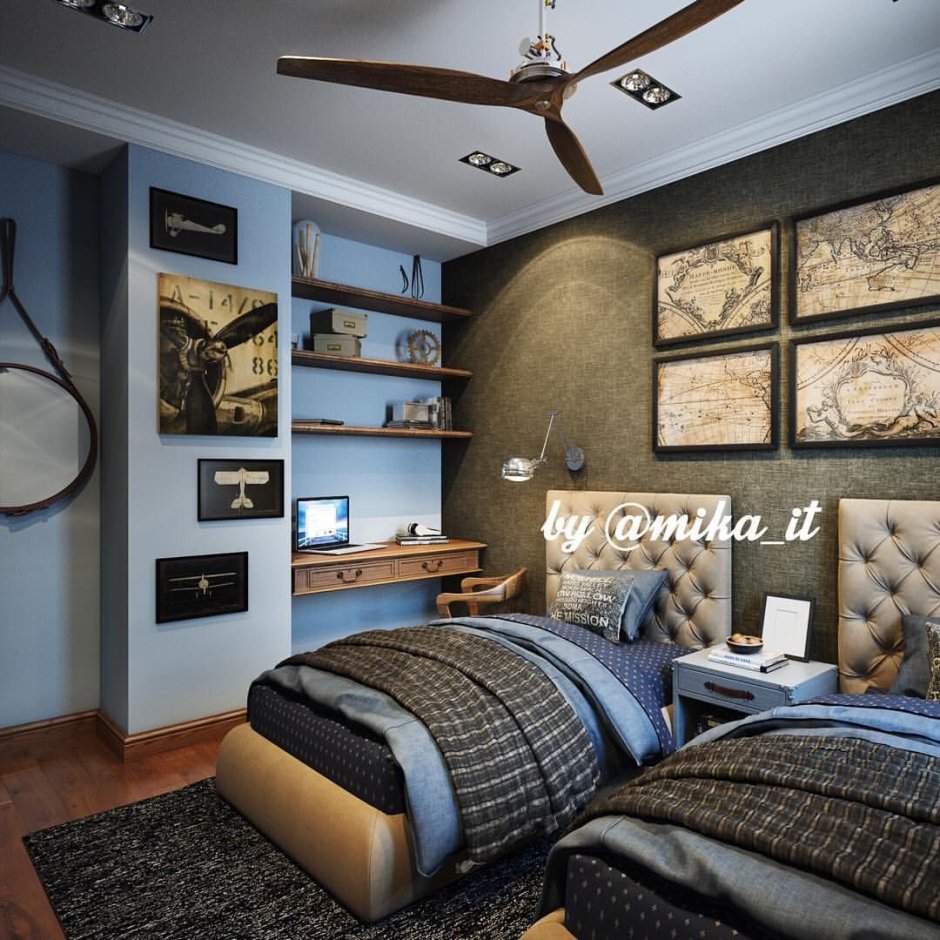 Комната для мальчиков с двухъярусной кроватью