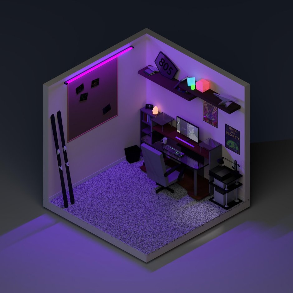 3d isometric Room гейминг