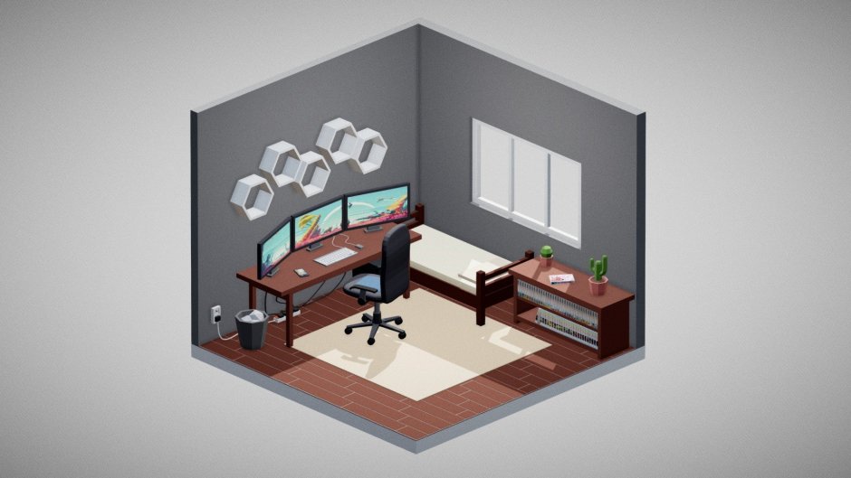 Low Poly 3d Room