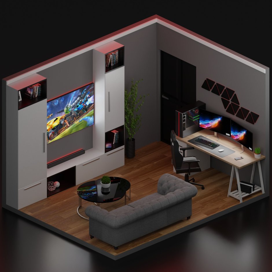 Геймерские комнаты 3d