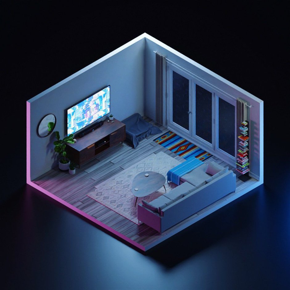 3d isometric Room гейминг