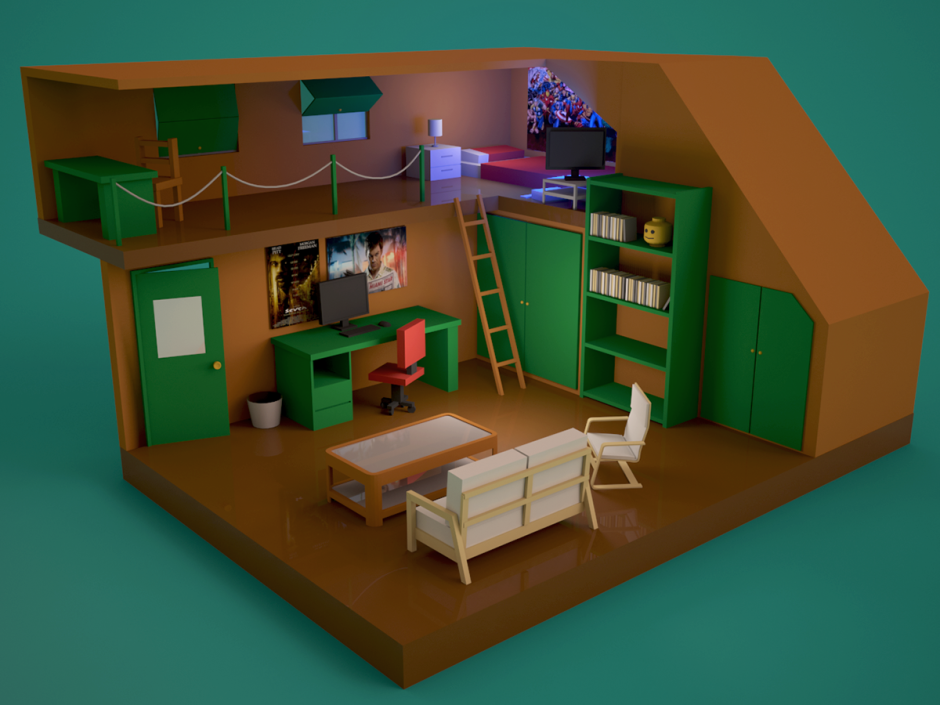 Low Poly комната