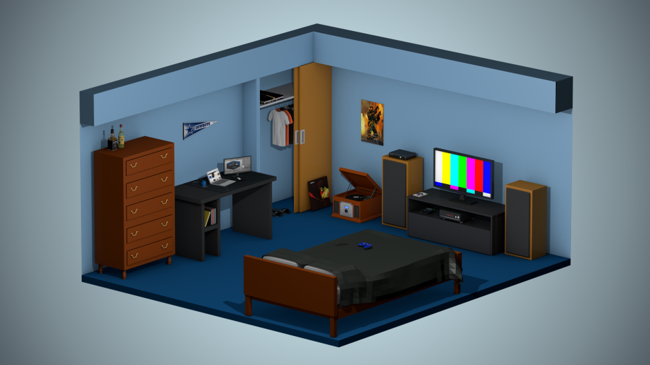 Low Poly мебель
