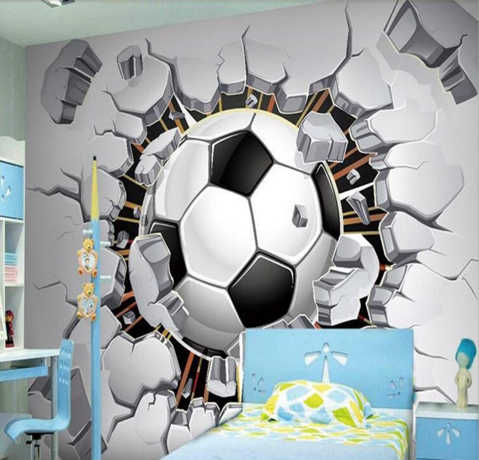 Детская комната для мальчика в футбольном стиле