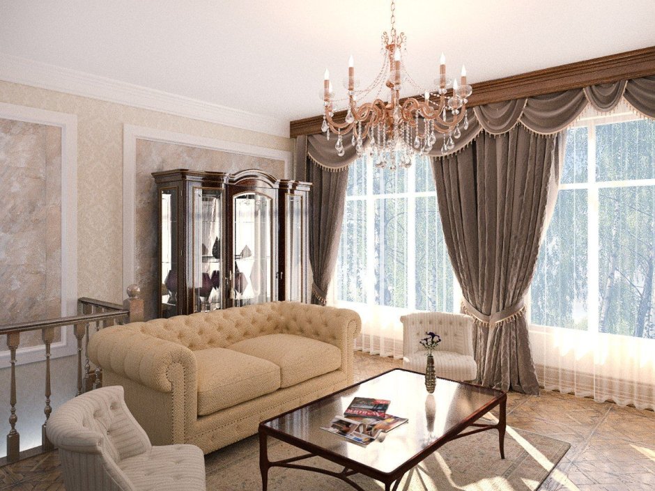 Портфолио штор в гостиную в классическом стиле классическом стиле