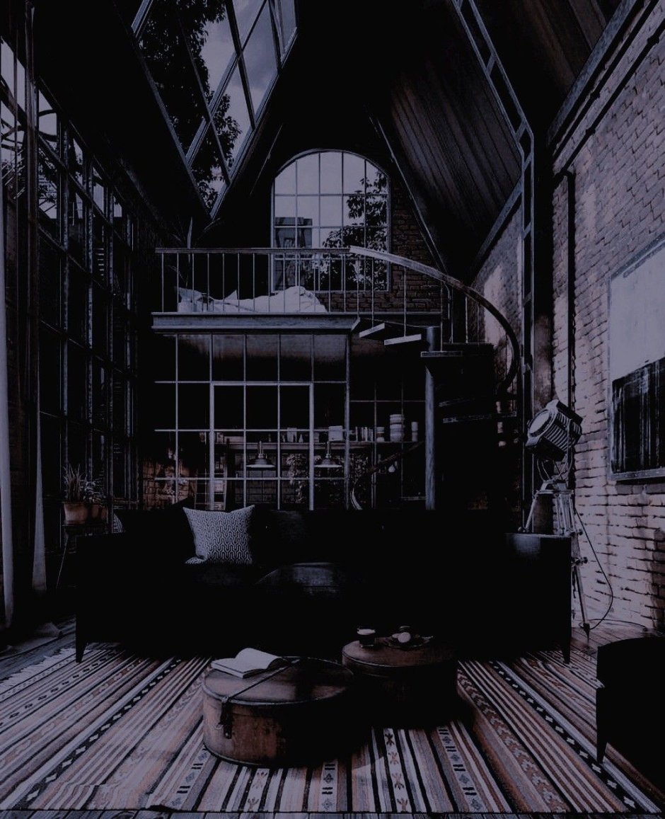 Спальня с неоновой вывеской