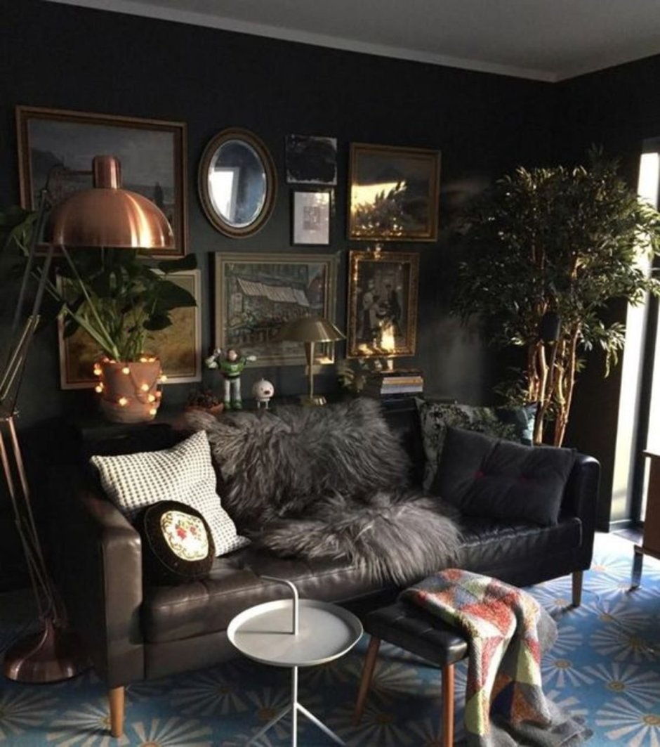Комната в темных тонах икеа