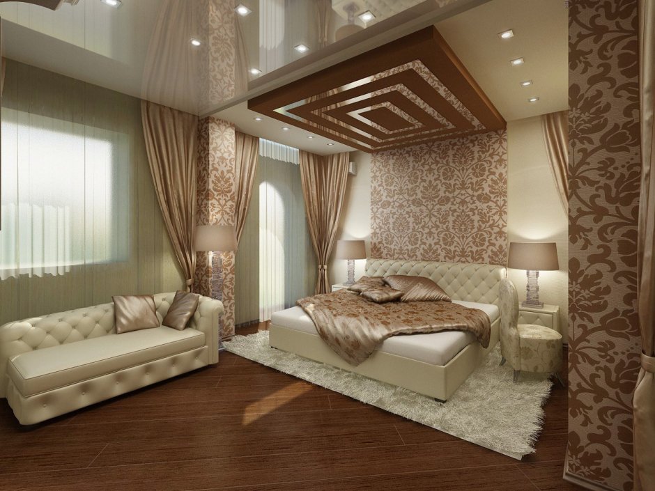 Спальня в коттедже шикарная