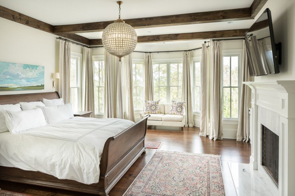 Фармхаус стиль в интерьере спальни