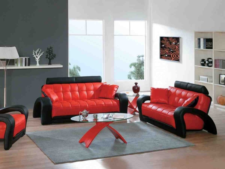 Красная мебель в интерьере