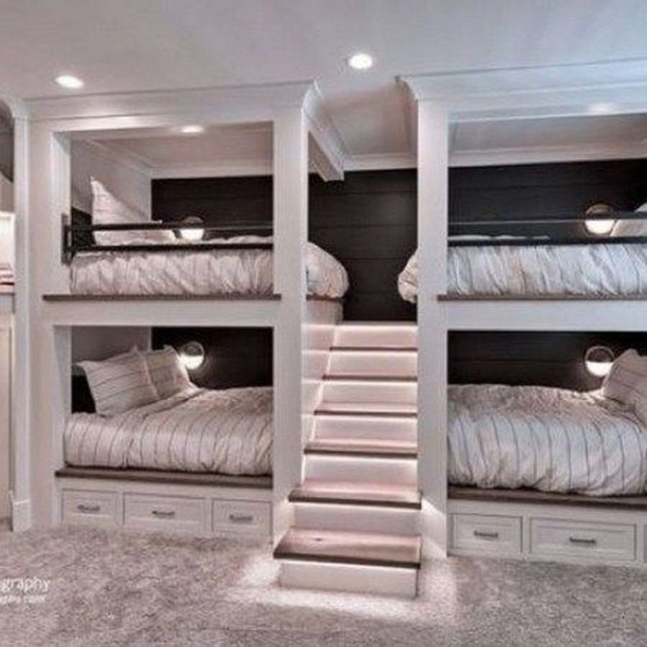 Интерьер детского садика спальнойс двухэтажной кроват