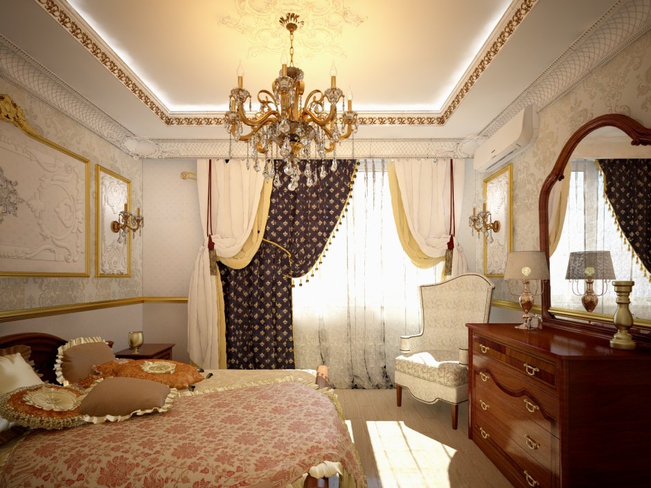 Фотообои для спальни в классическом стиле