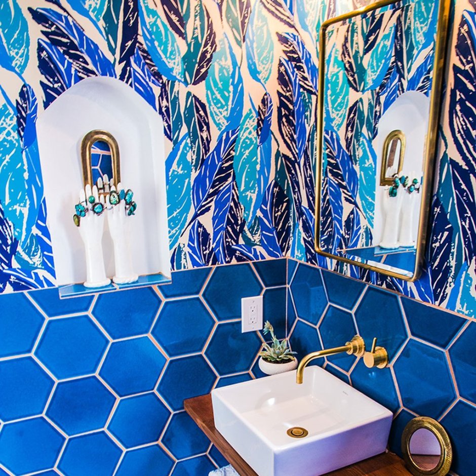 Сине-Золотая ванная комната