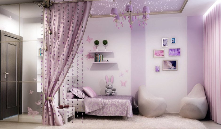 Лавандовый цвет стен для детской комнаты
