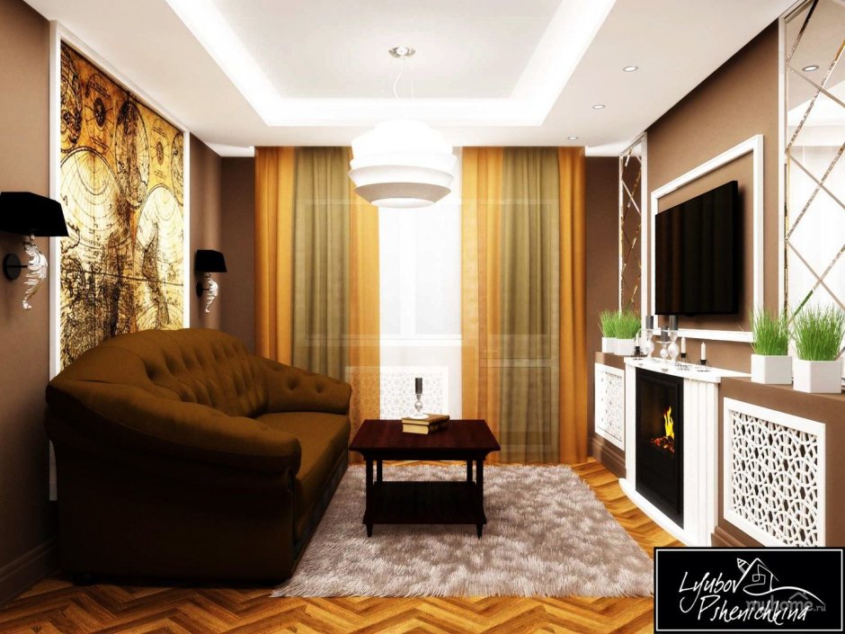 Интерьер гостиной в квартире 17 кв.м