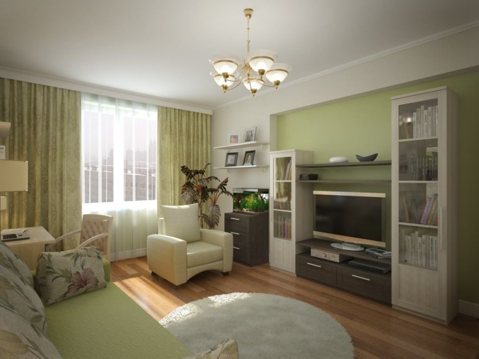 Интерьер в двухкомнатной хрущевке 43 кв