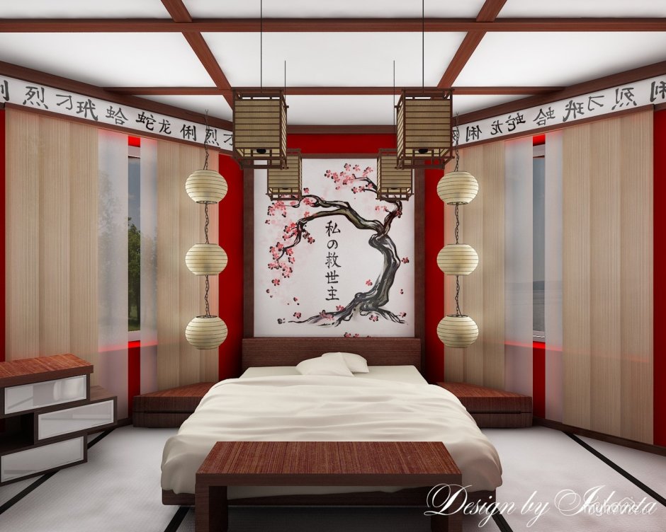 Комната в японском стиле доброй ночи