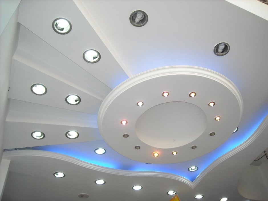 Красивые потолки с подсветкой из гипсокартона
