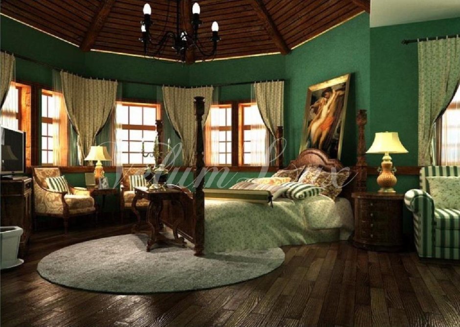 Зеленый в интерьере