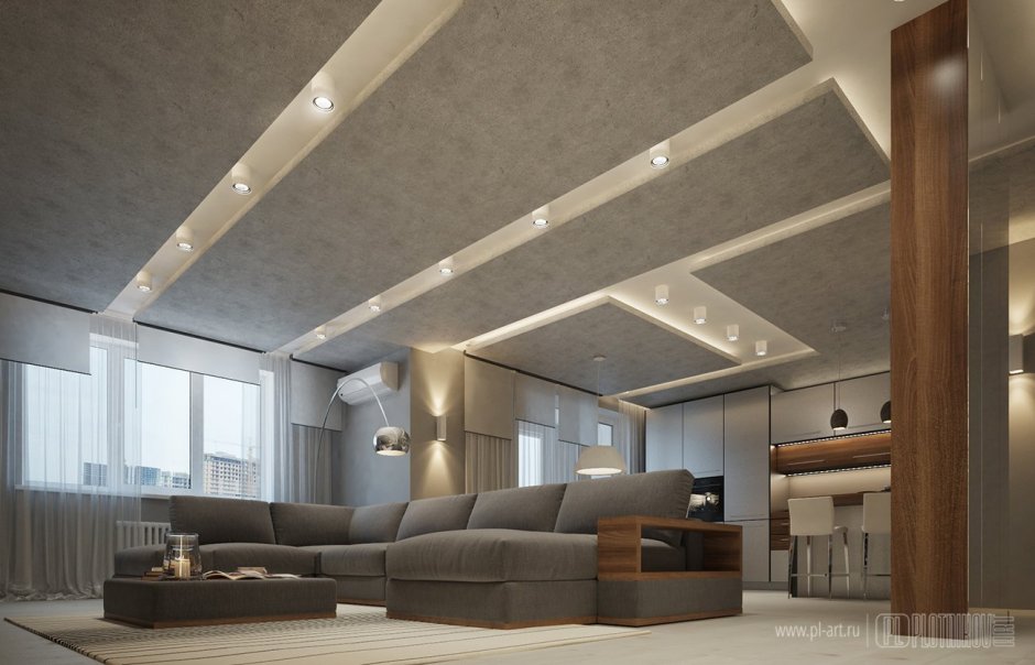 Потолок в стиле Минимализм натяжной