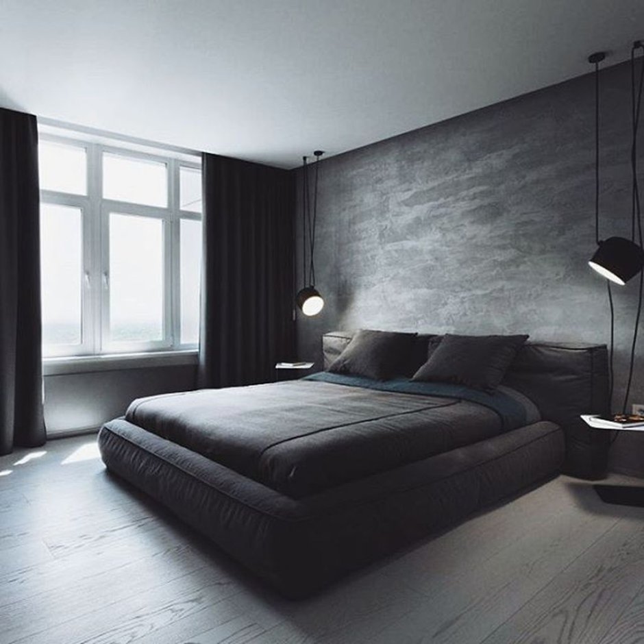 Спальня в черно белом стиле