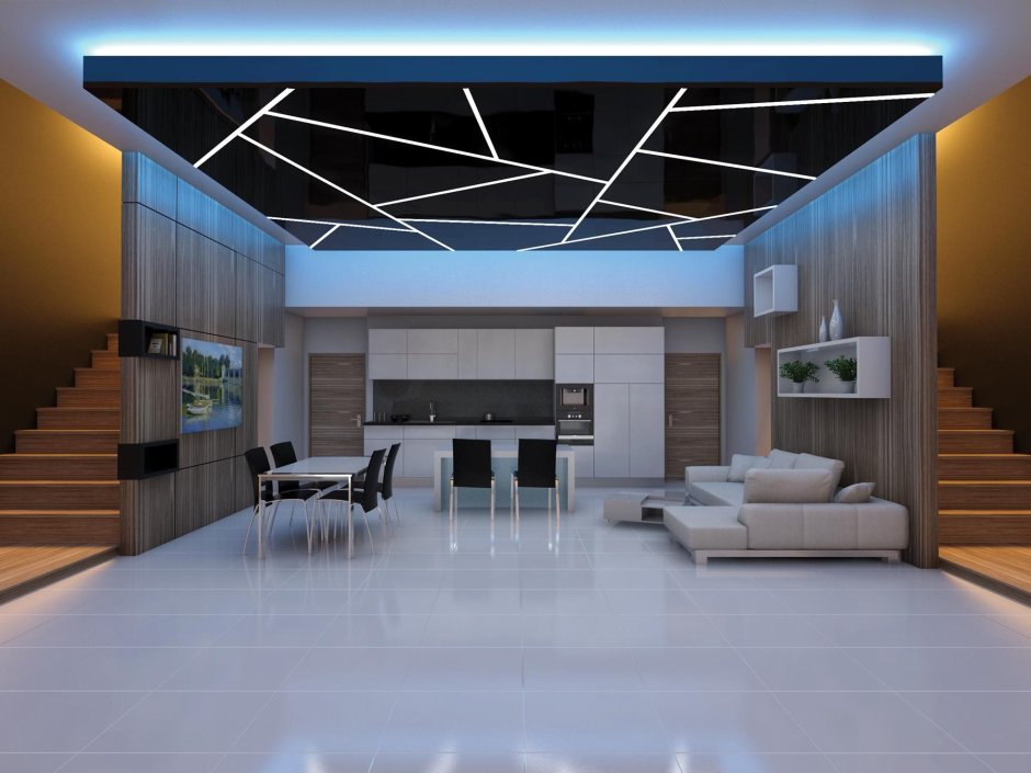 Световые линии в интерьере