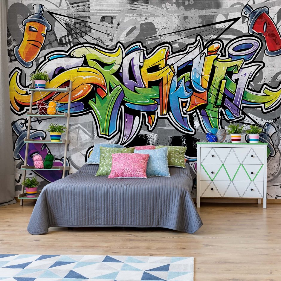 Комната в стиле граффити для мальчиков