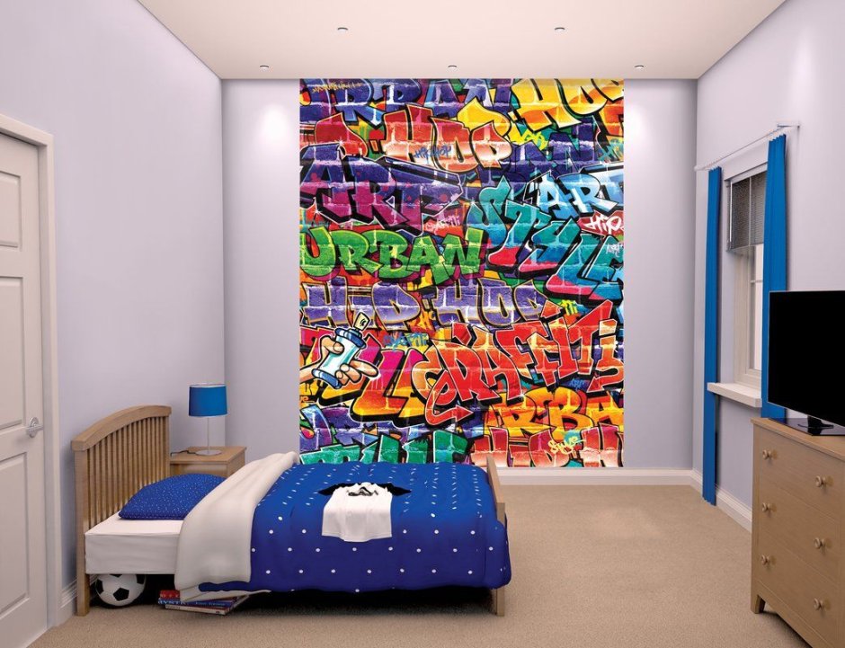 Декор комнаты в стиле граффити
