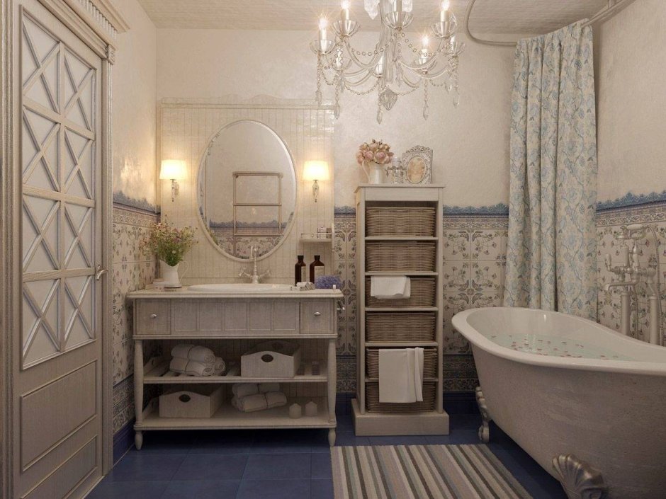 Плитка для ванной комнаты в стиле Прованс