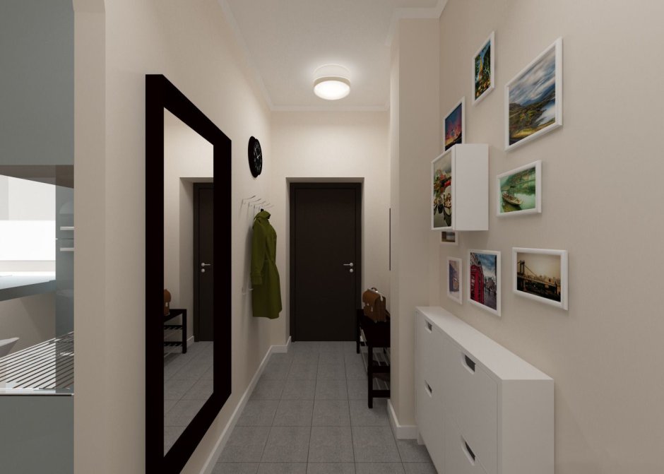 Длинный узкий коридор в квартире