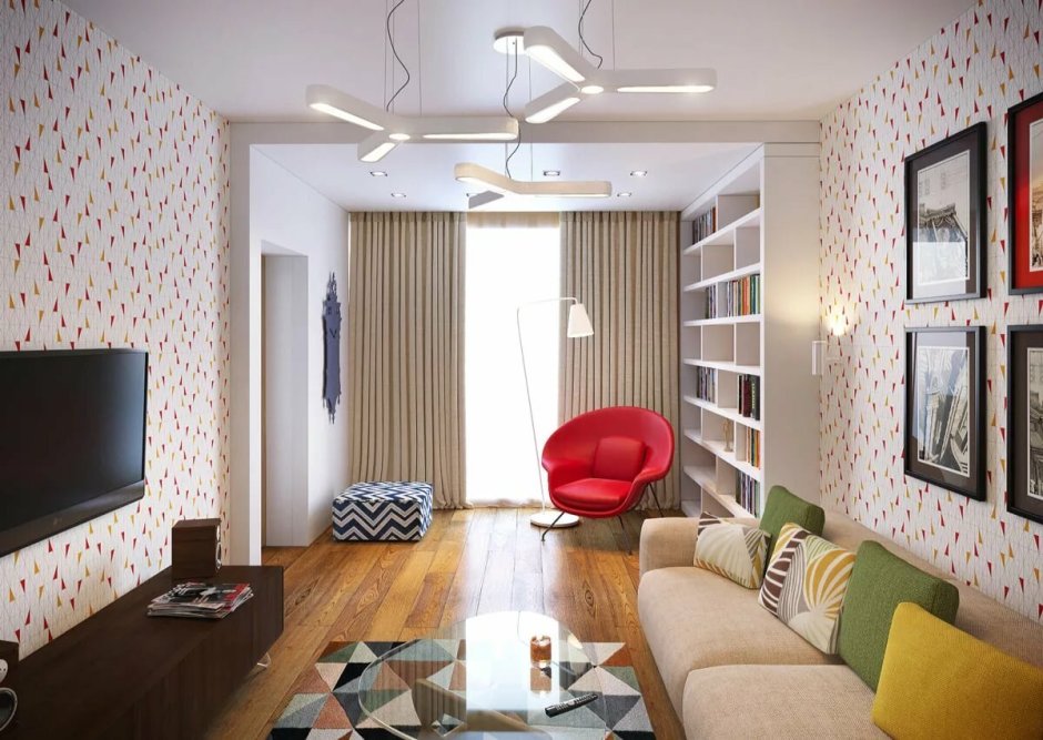 Интерьер квартиры в современном стиле в светлых тонах двухкомнатная