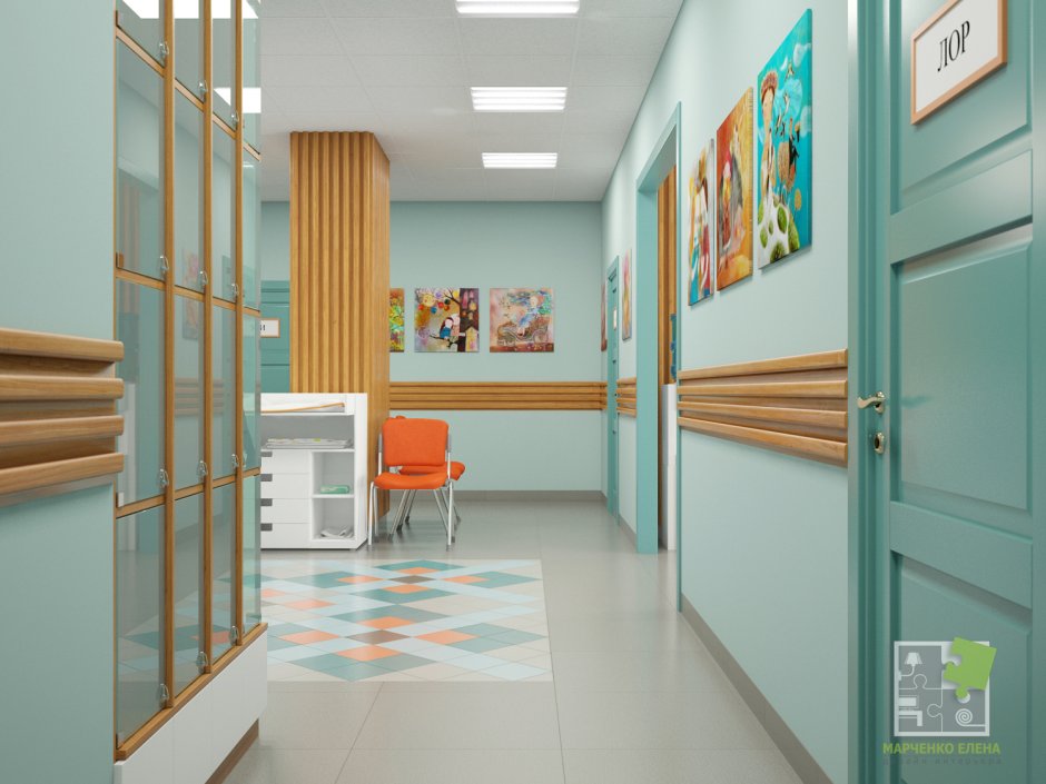 Интерьер холла детской поликлиники
