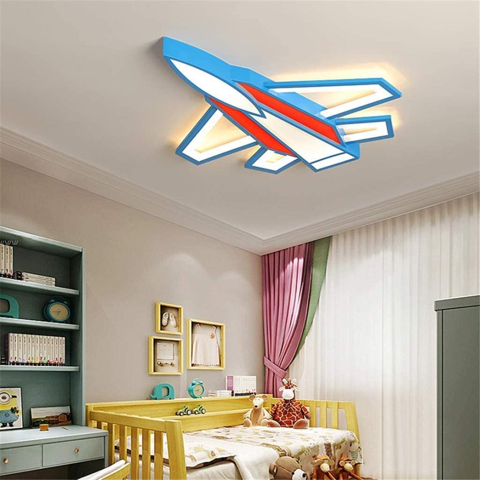 Детская потолочная люстра самолет