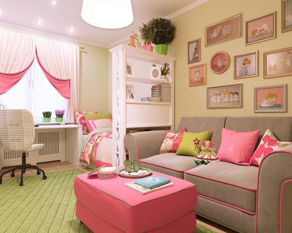 Подростковая комната для девушки в современном стиле