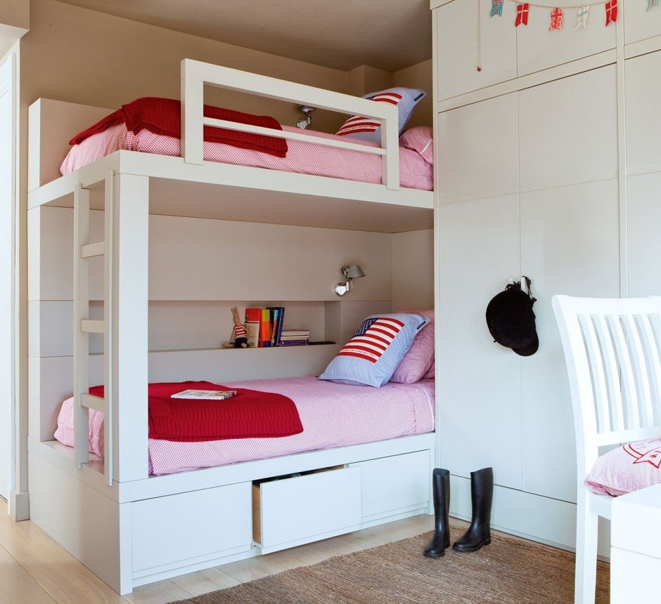 Проект детской комнаты с двухъярусной кроватью