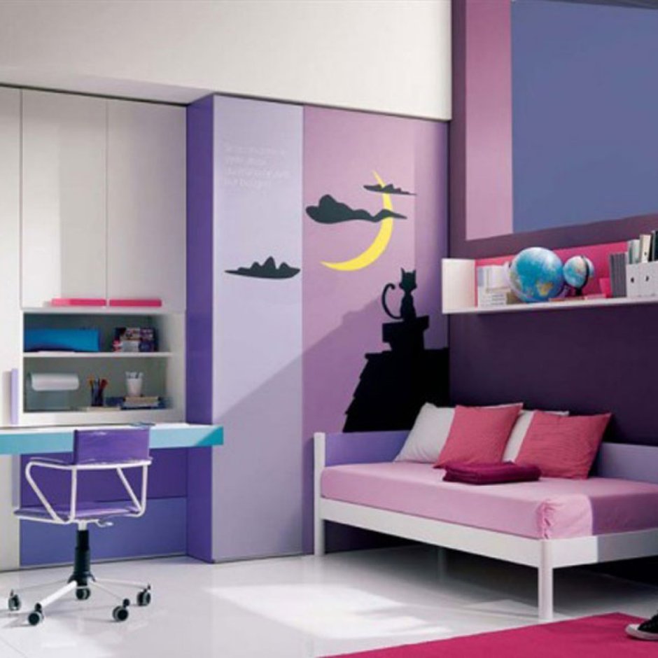 Фиолетовая комната для подростка