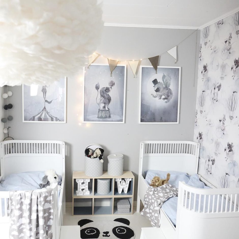 Интерьер комнаты для двойняшек мальчик и девочка