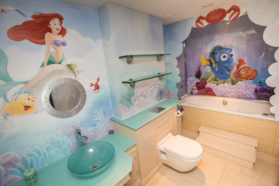 Интерьер детской ванной комнаты