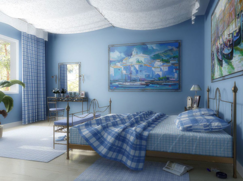 Детская комната в синих тонах