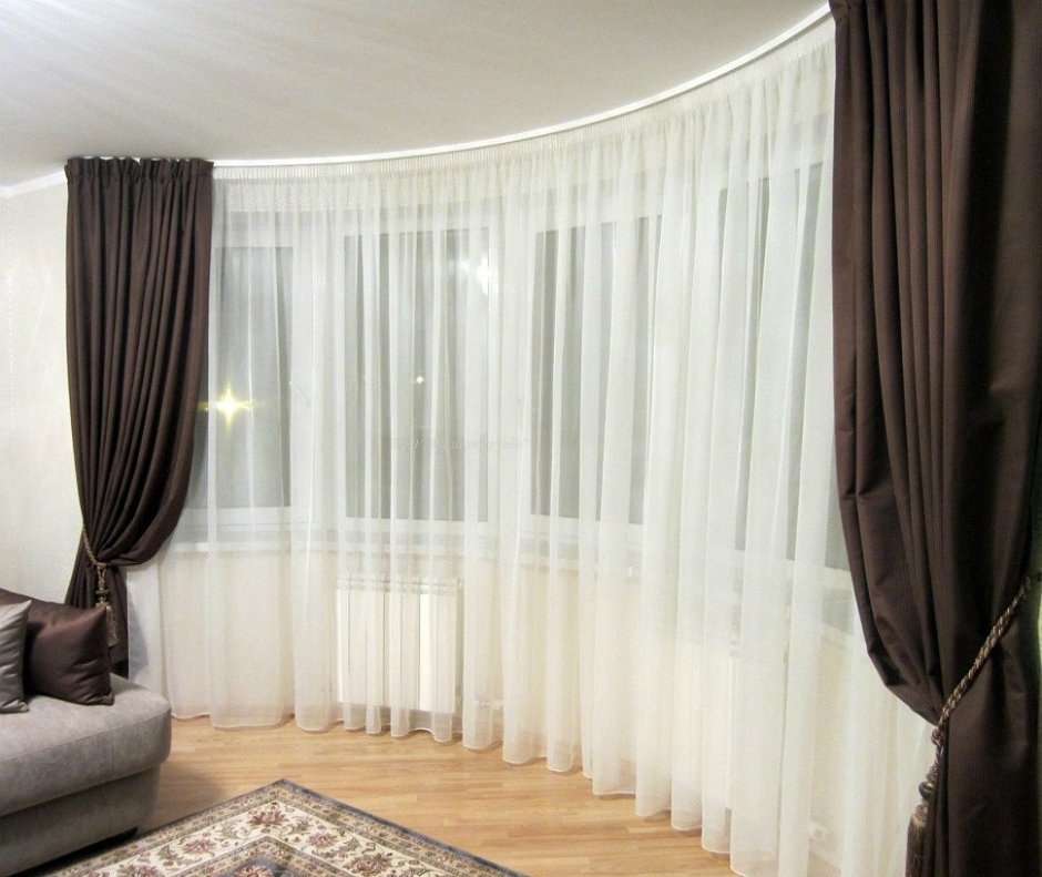 Дизайн тюли и штор в зал (63 фото)