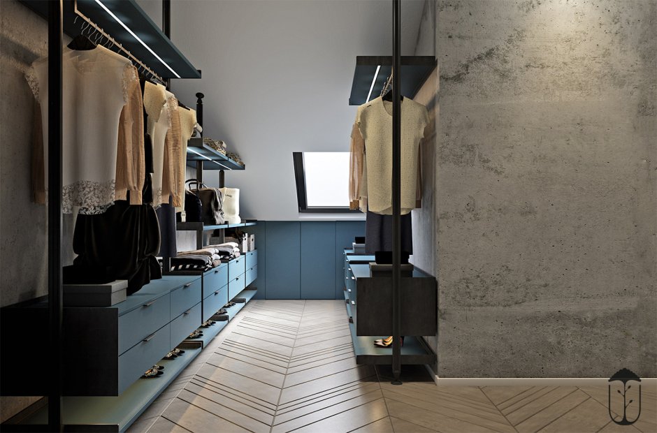 Гардероб в стиле лофт