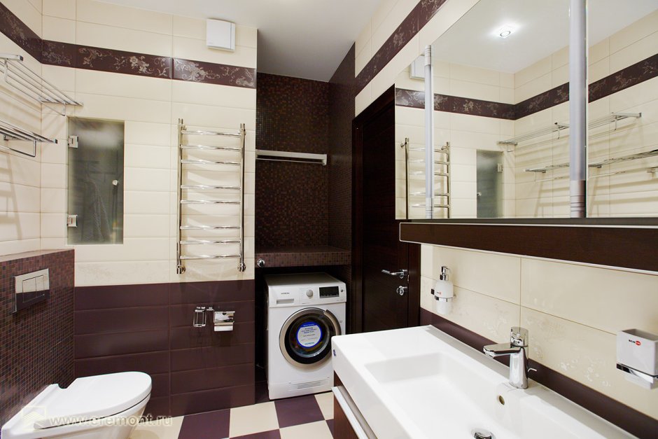 Проект ванной комнаты коричневый