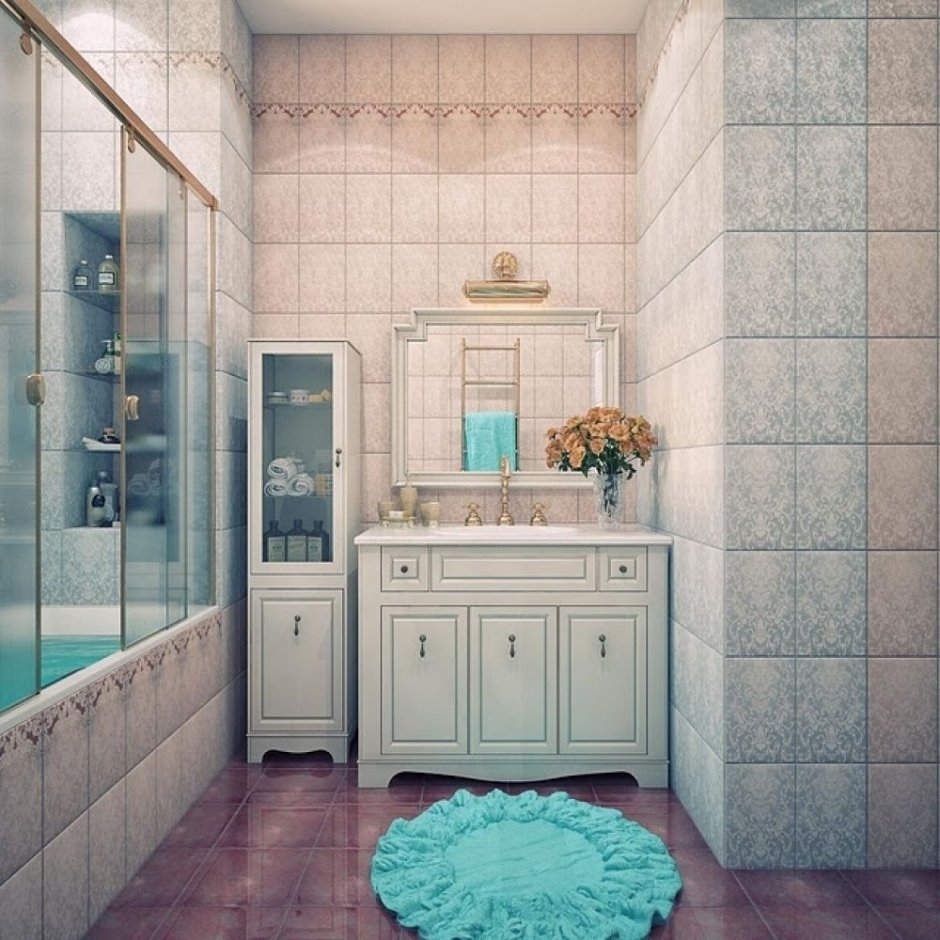 Интерьер ванной комнаты в винтажном стиле