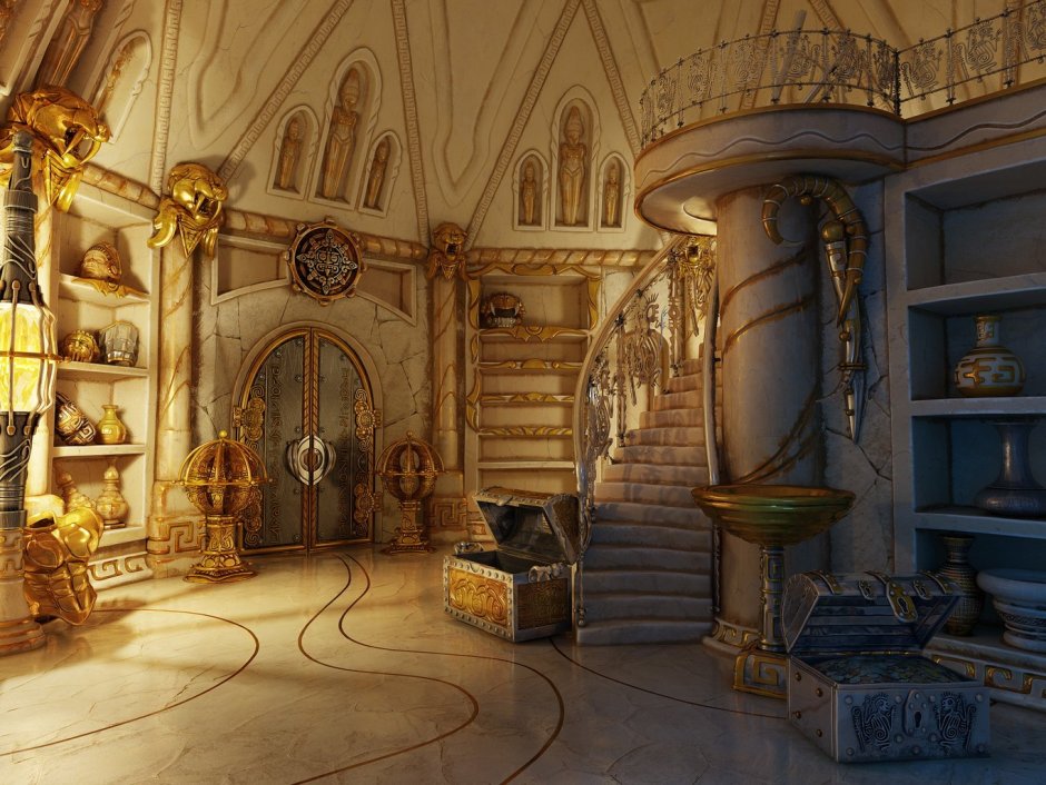 Эльфийский дворец интерьер зал