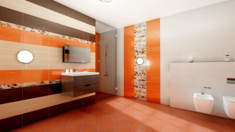 Ванна в оранжевом стиле