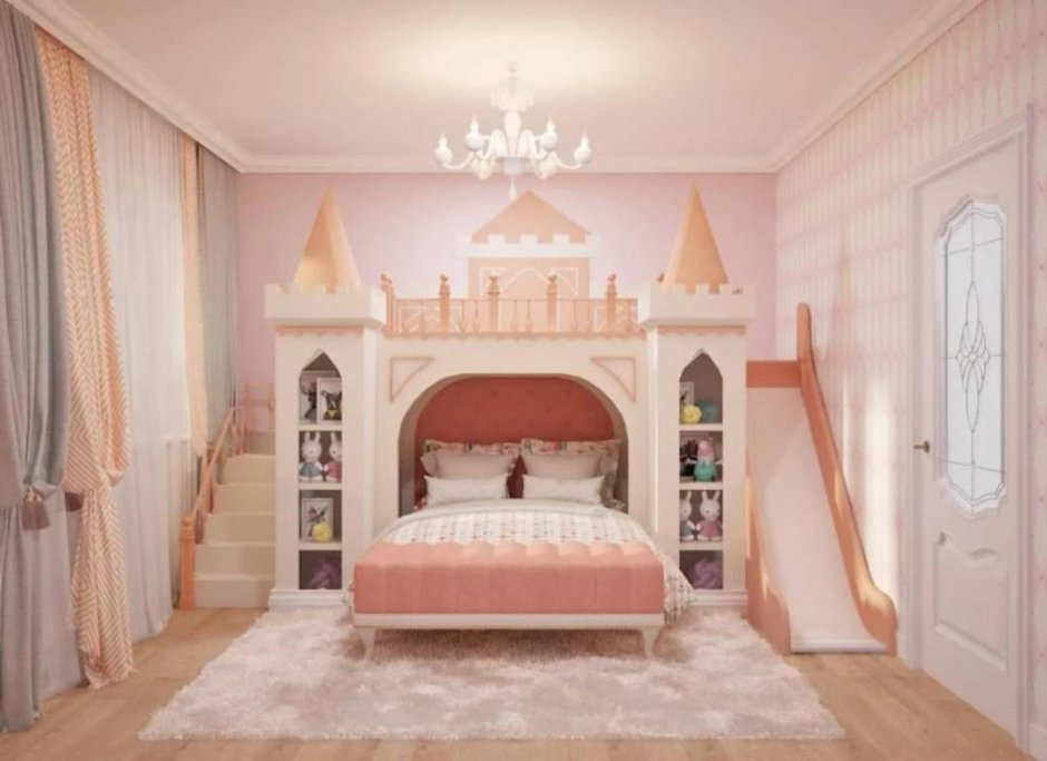 Кровать замок для девочки