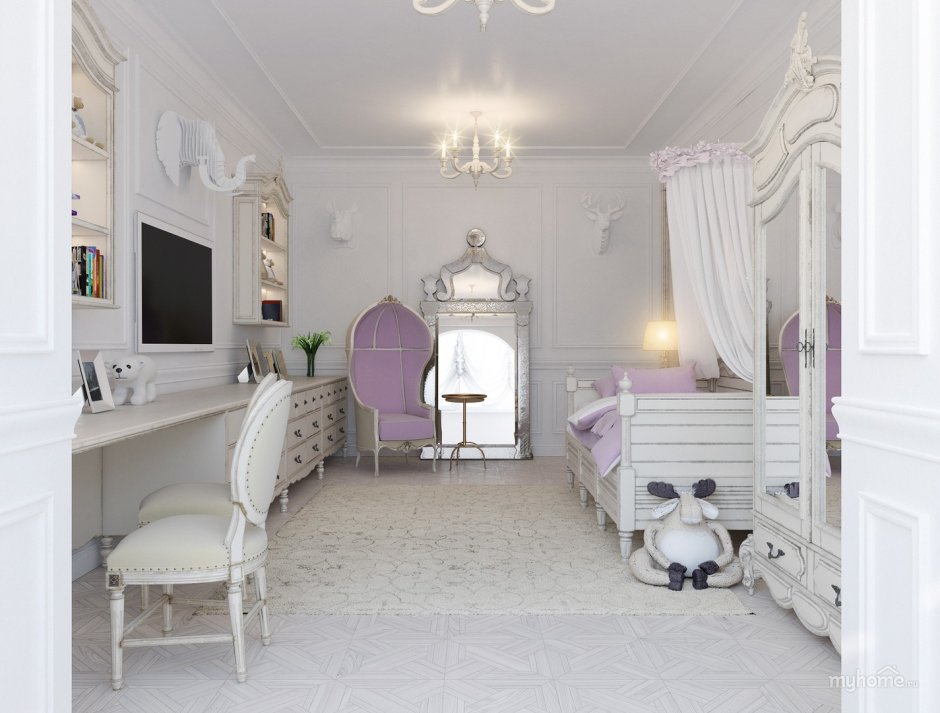 Комната для девочки в классическом стиле
