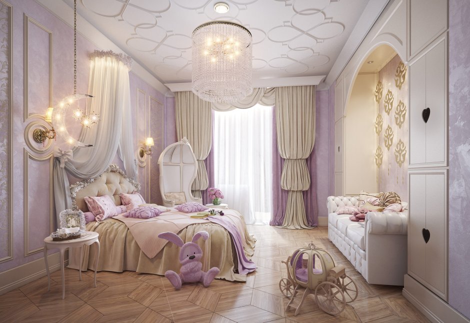 Спальня для девушки в классическом стиле