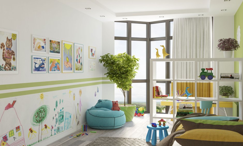 Озеленение интерьера детской комнаты