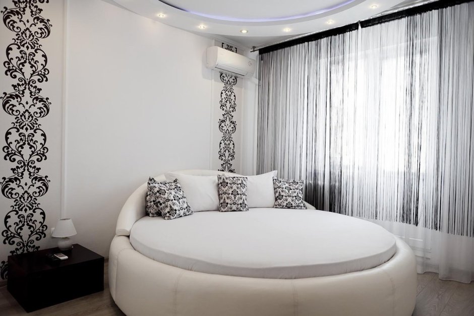 Дизайн спальни с круглой кроватью (63 фото)
